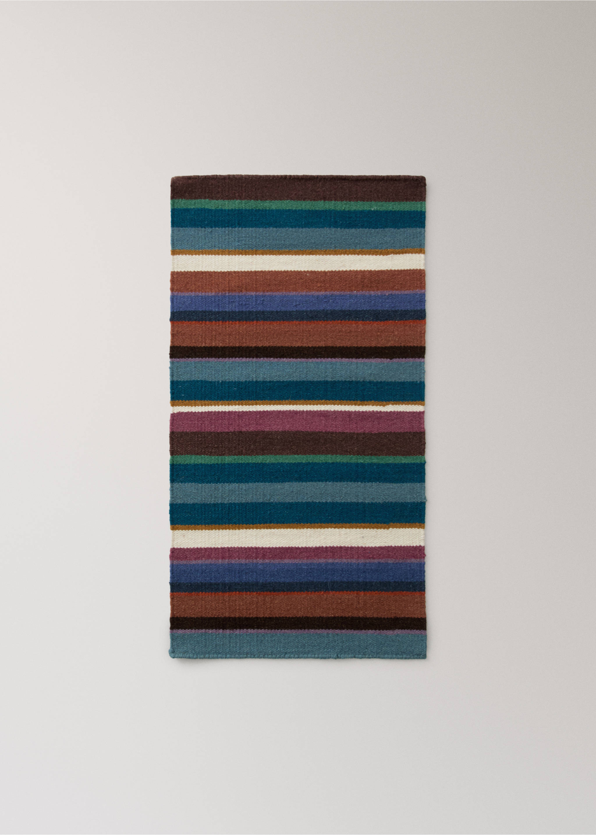 Small multi-stripe wool rug - Article without model, Blue. Ref: 37003312-00.