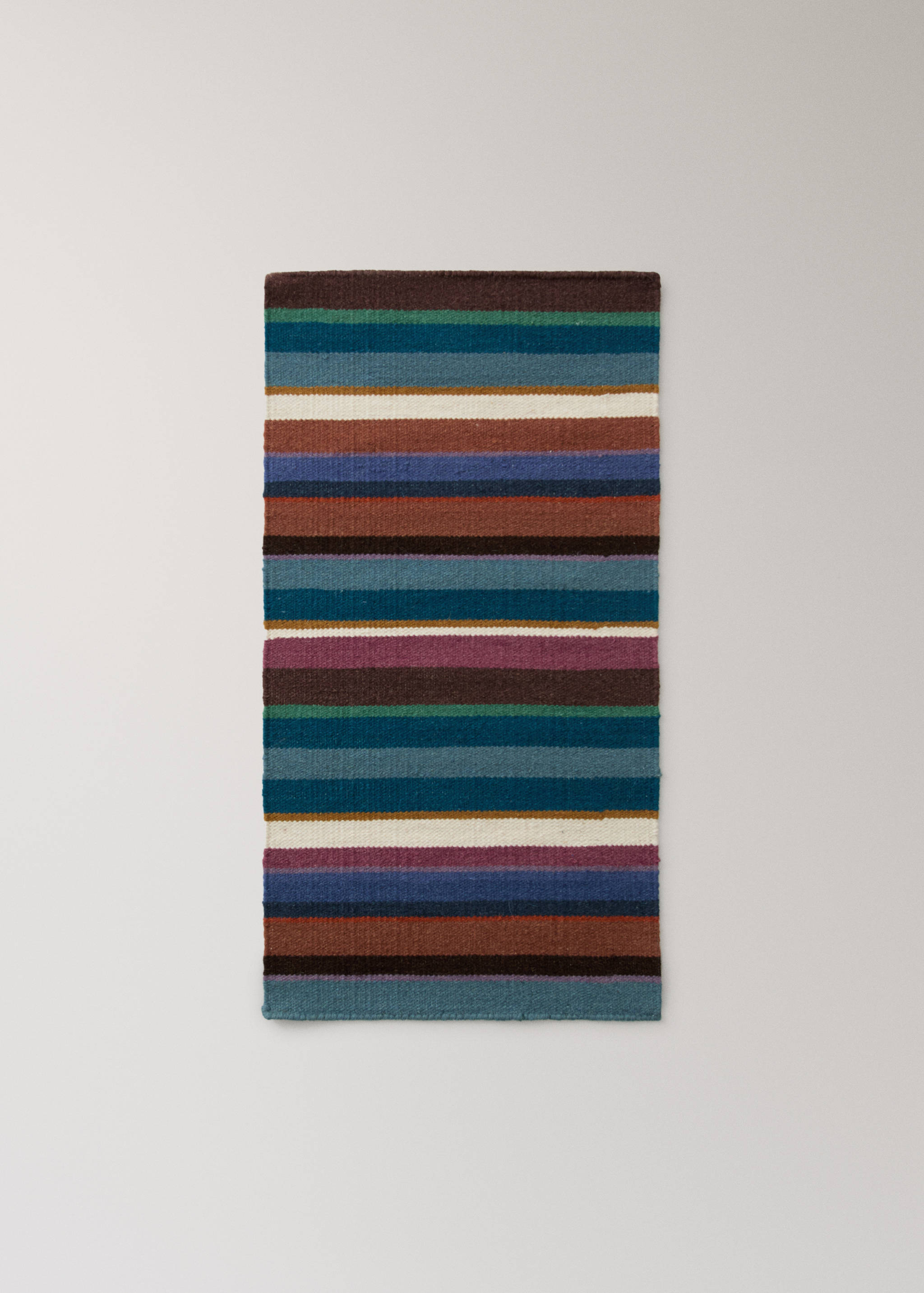 Small multi-stripe wool rug - Article without model