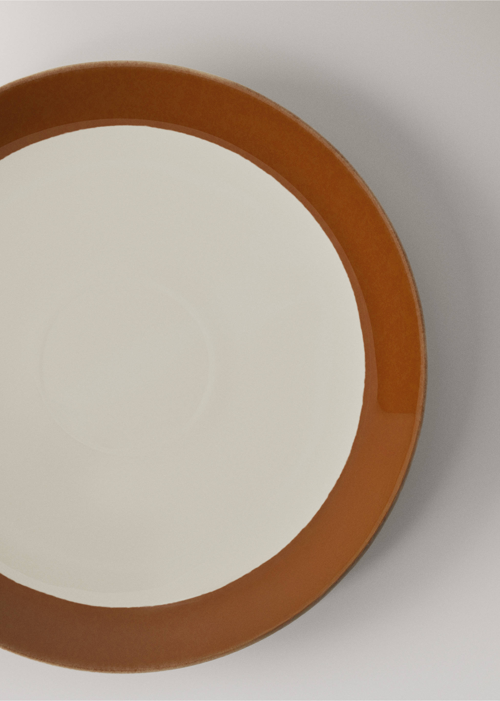 Hand-painted stoneware dinner plate - Details of the article 2, Leather. Ref: 37003317-00.