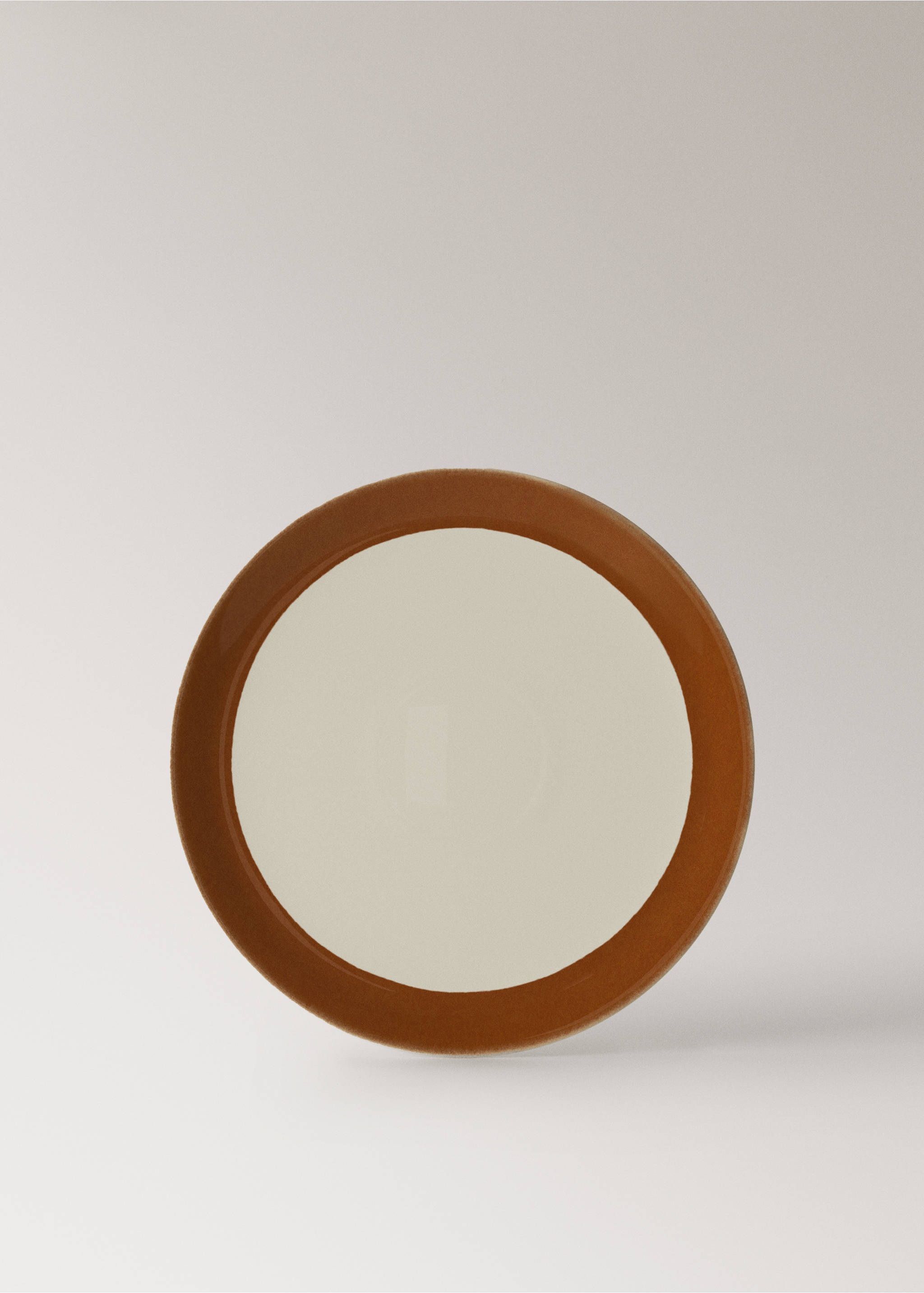 Hand-painted stoneware dinner plate - Article without model, Leather. Ref: 37003317-00.