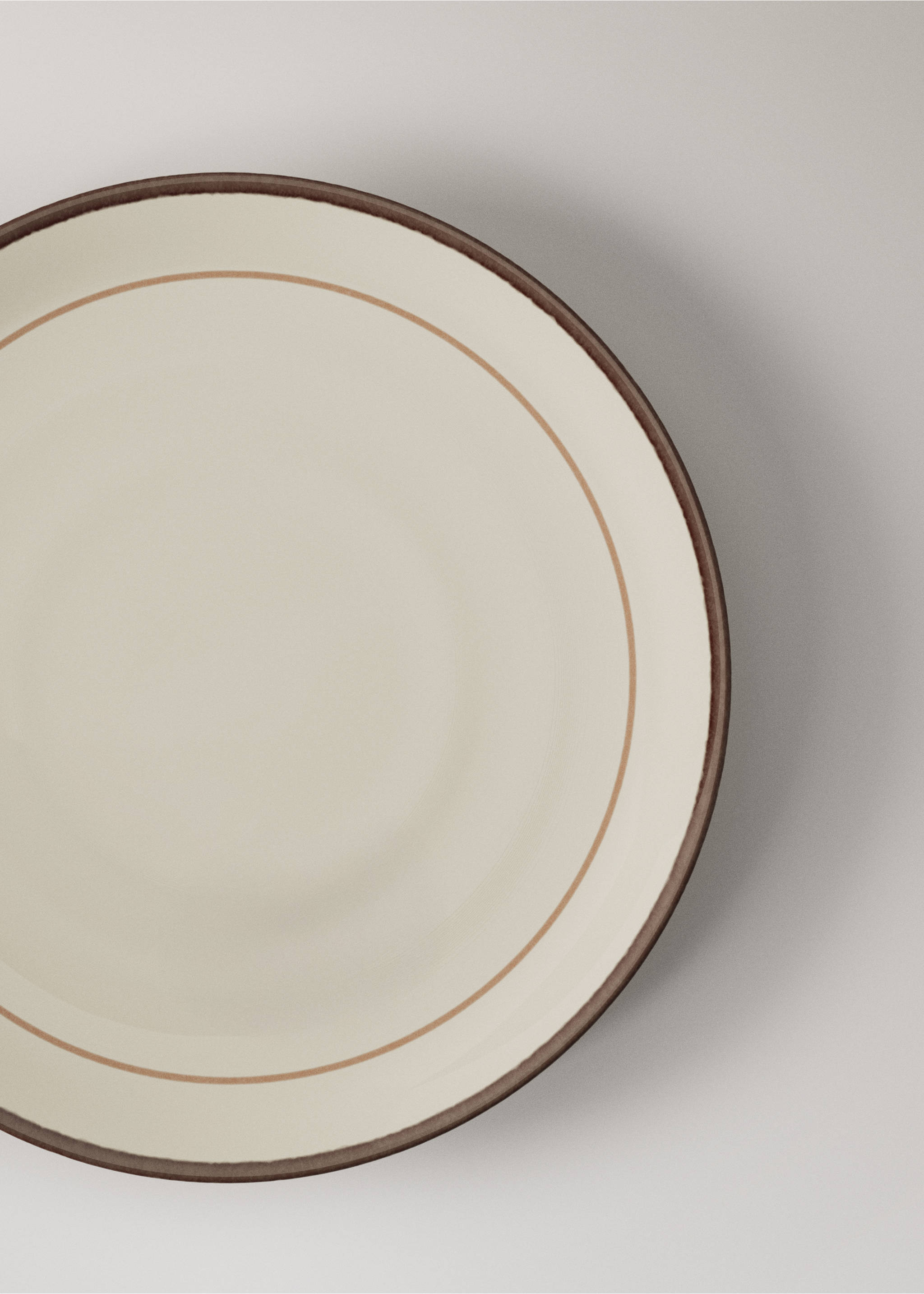 Hand-painted stoneware dessert plate - Details of the article 2, Leather. Ref: 37003318-00.