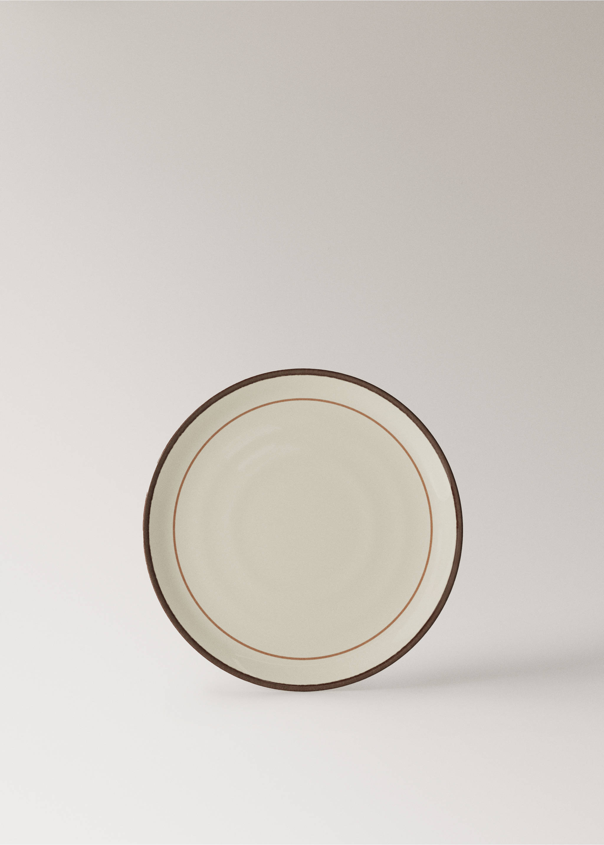 Hand-painted stoneware dessert plate - Article without model, Leather. Ref: 37003318-00.