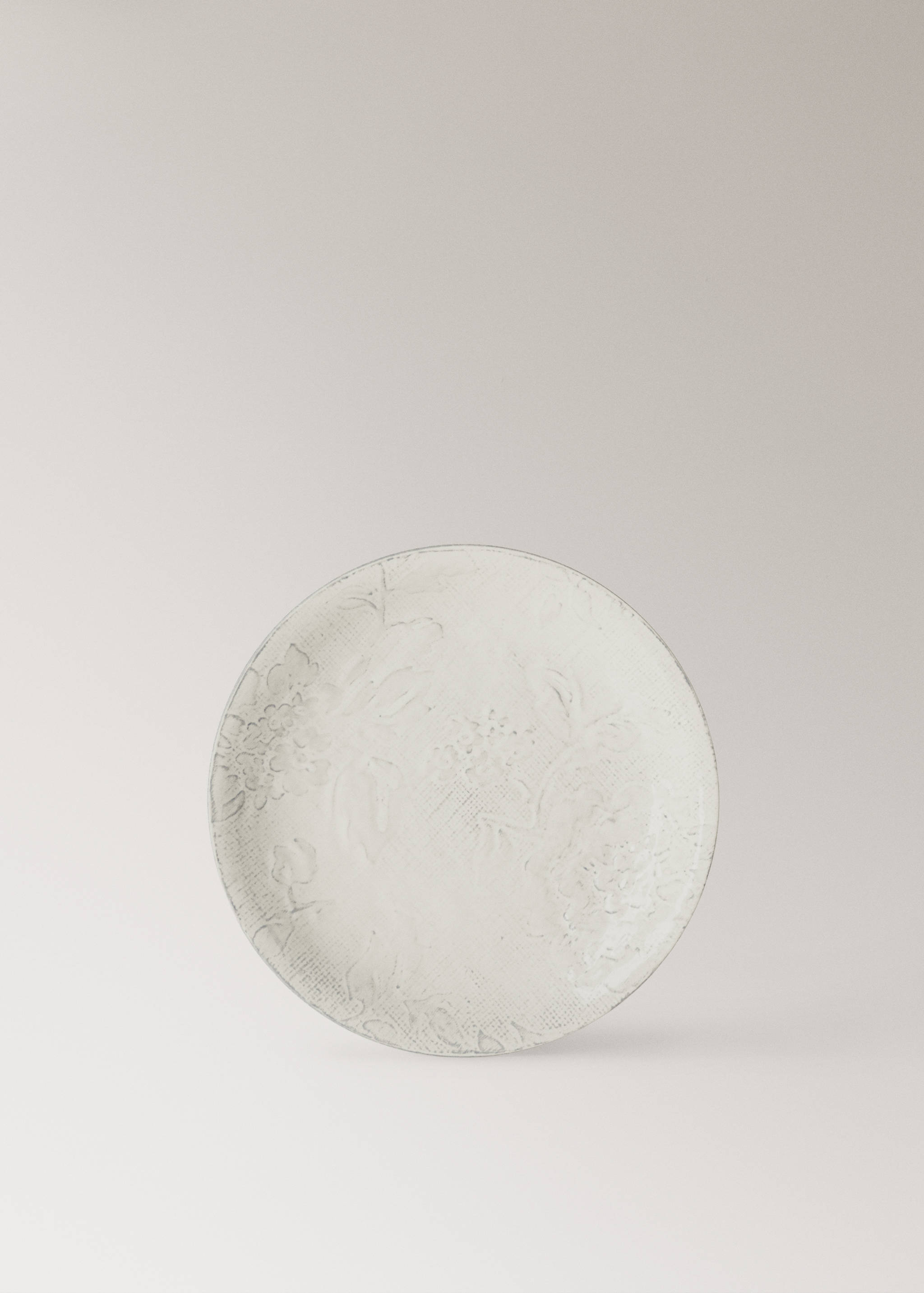 Stoneware dessert plate with texture - Article without model