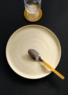 Smooth stoneware dinner plate — Prussian Blue 1