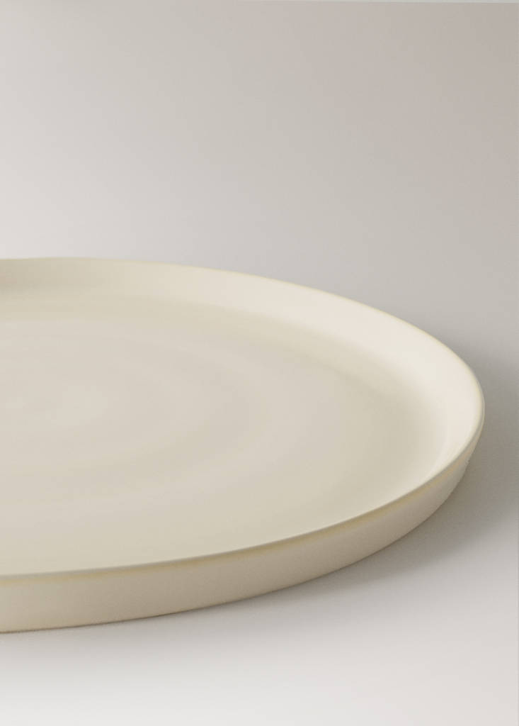 Smooth stoneware dinner plate — Prussian Blue