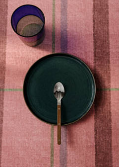 Smooth stoneware dinner plate — Petrol Blue 1