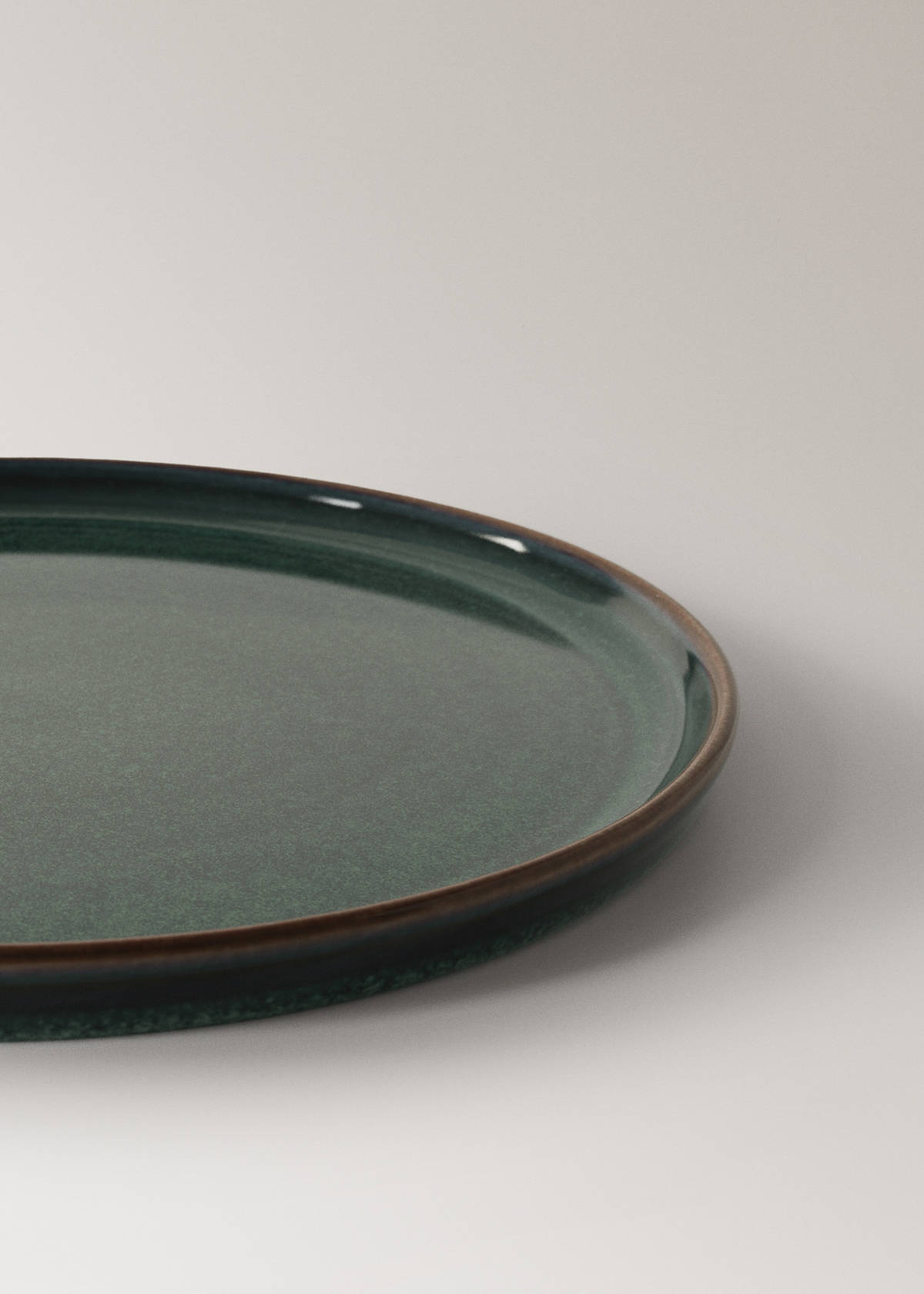 Smooth stoneware dinner plate — Petrol Blue