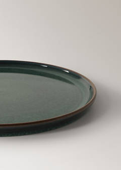 Smooth stoneware dinner plate — Petrol Blue 2