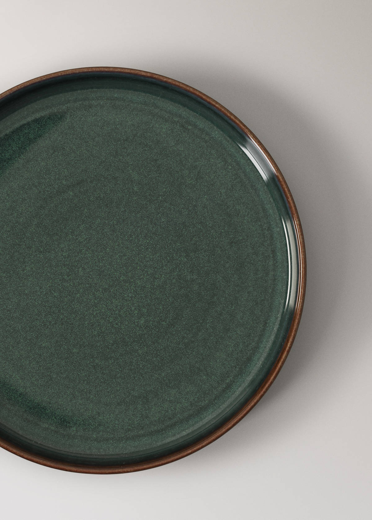 Smooth stoneware dinner plate — Petrol Blue