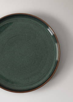 Smooth stoneware dinner plate — Petrol Blue 3