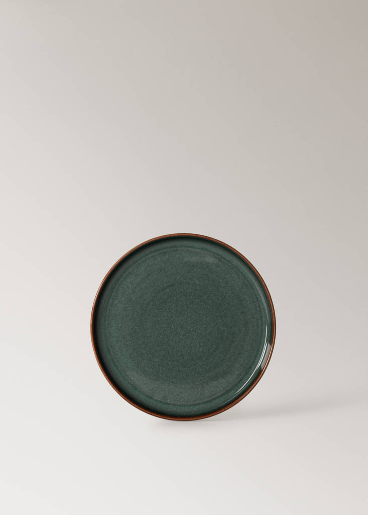 Smooth stoneware dinner plate — Petrol Blue