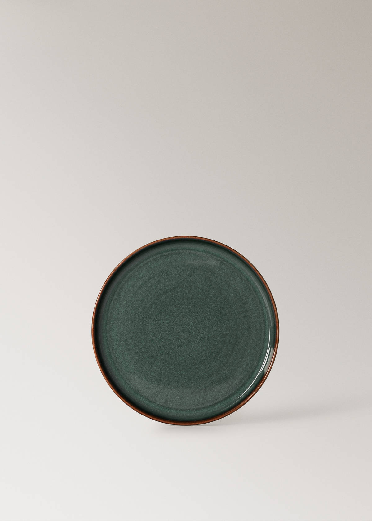 Smooth stoneware dinner plate — Petrol Blue