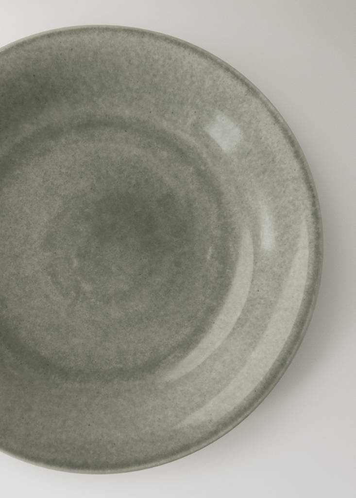 Gradient stoneware flat plate — Forest Green