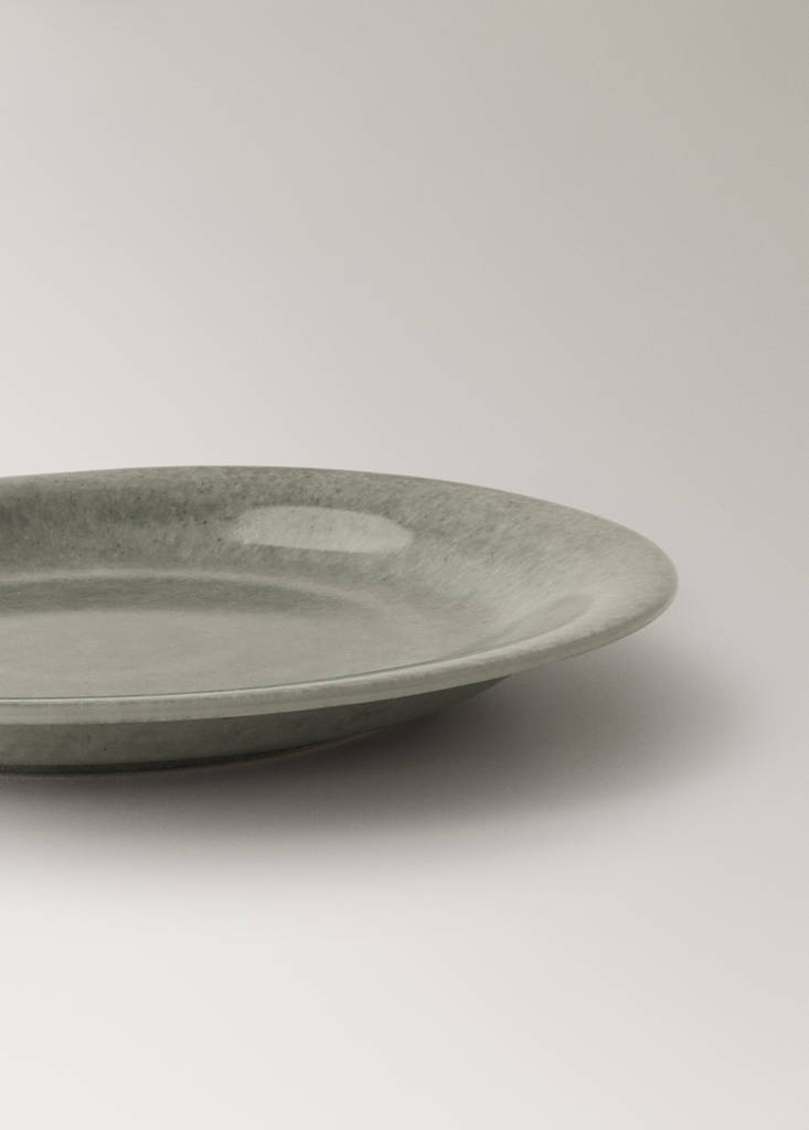 Gradient stoneware dessert plate — Forest Green