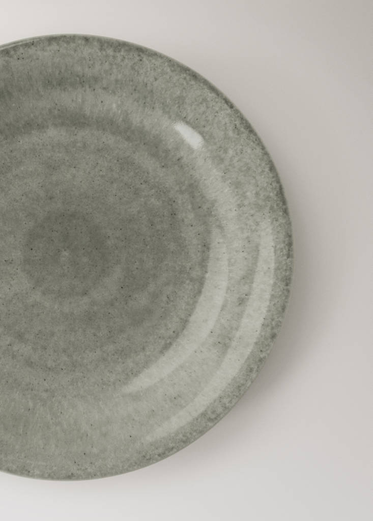 Gradient stoneware dessert plate — Forest Green