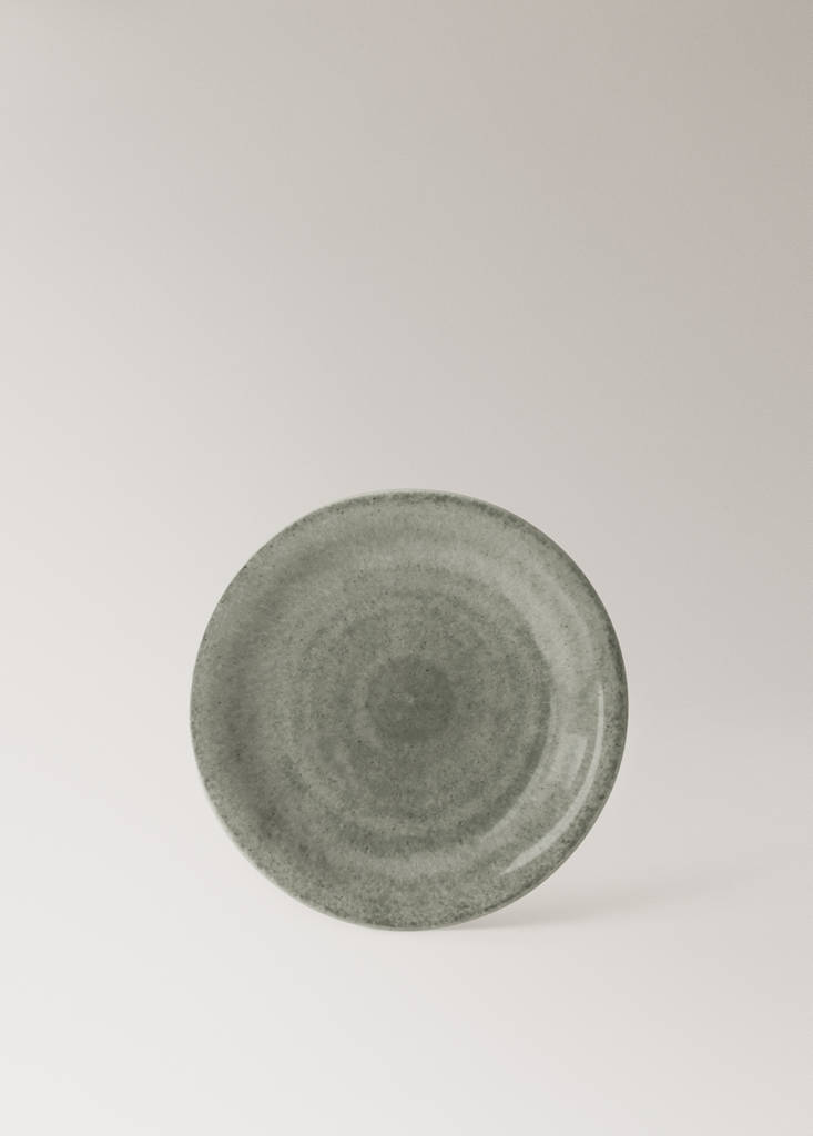Gradient stoneware dessert plate — Forest Green
