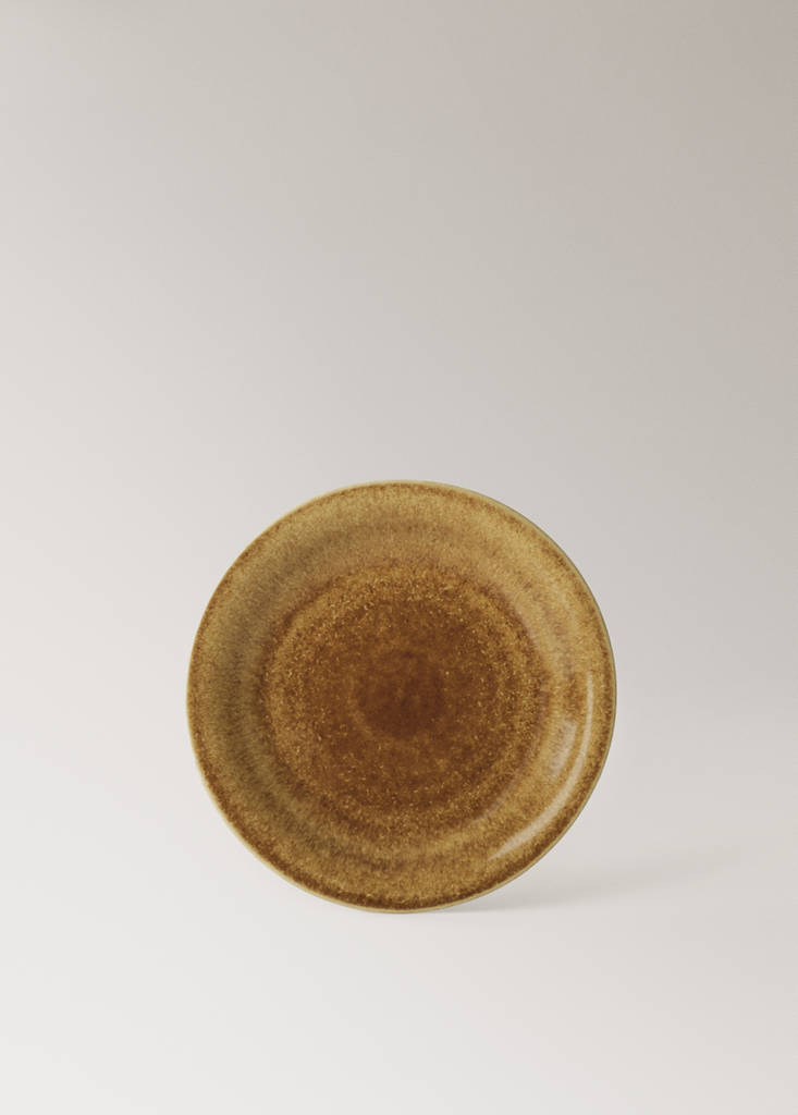 Gradient stoneware dessert plate — Leather