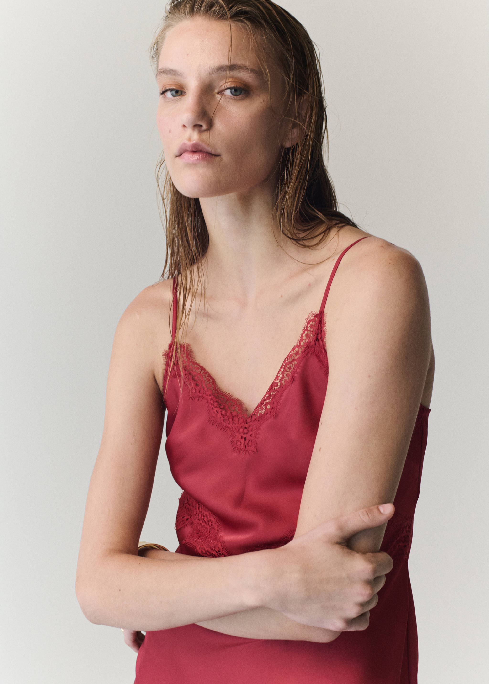 Satin lace dress - Details of the article 1