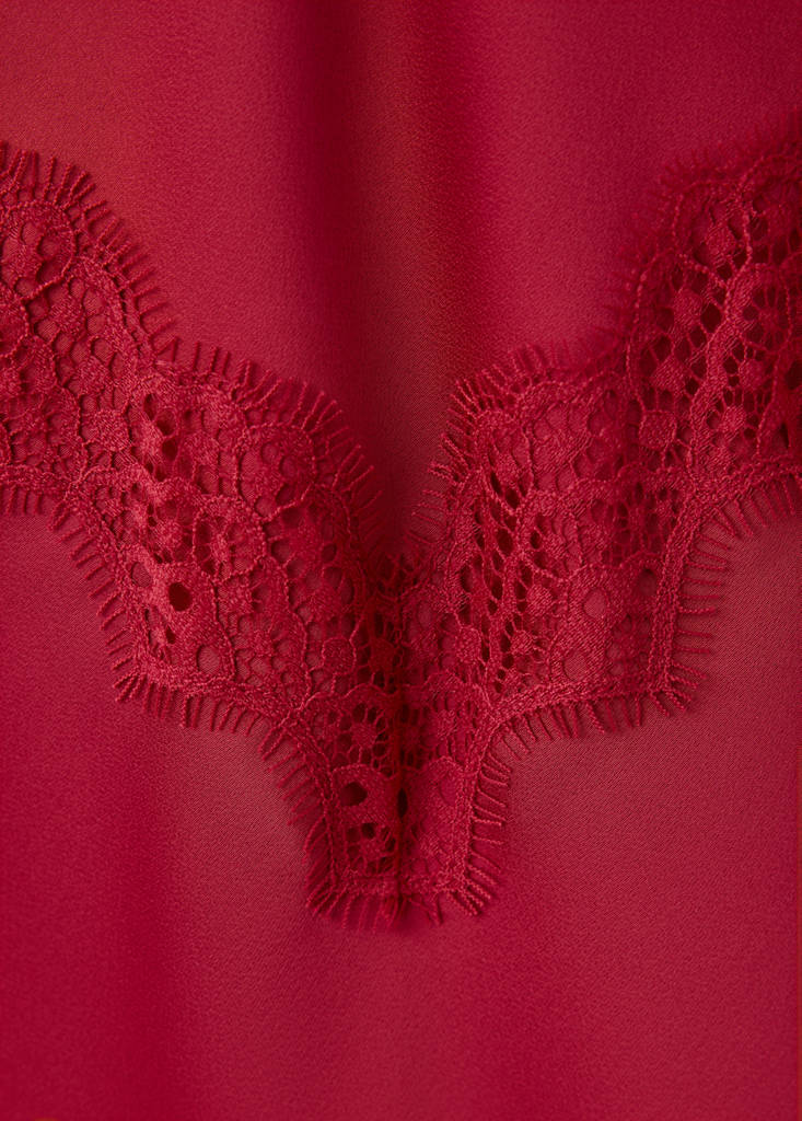 Satin lace dress — Red