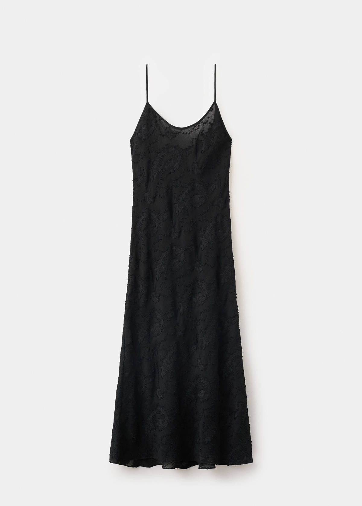 Embroidered dress with back neckline — Black