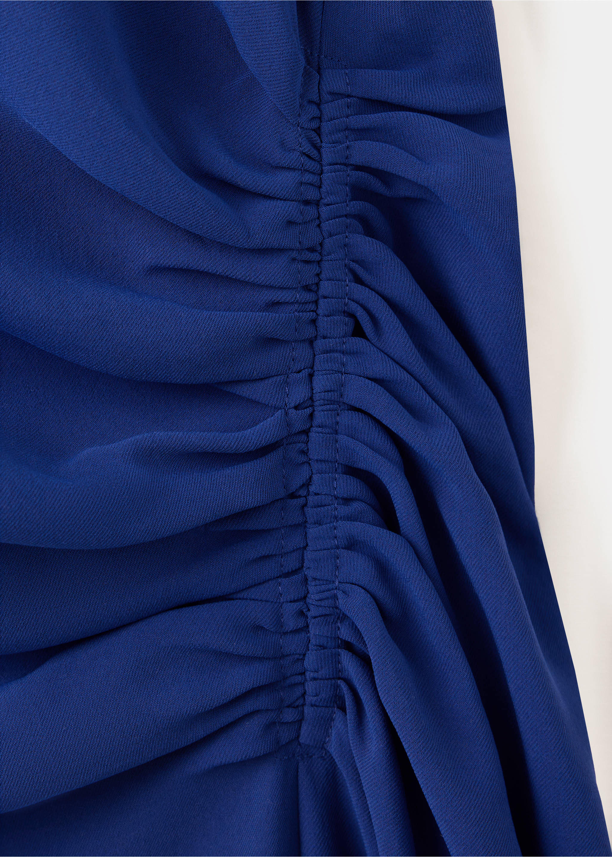 Robe froncée avec col drapé - Détail de l'article 0, Bleu. Ref: 37003876-00.