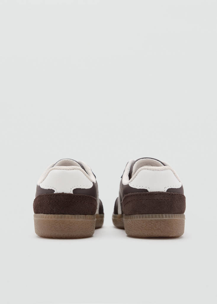 Two-tone trainers with leather details — Chocolate