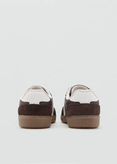 Mixed trainers with elastic lace — Chocolate 4