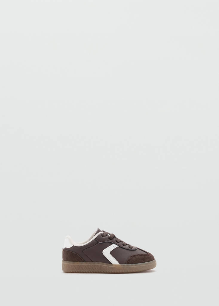 Two-tone trainers with leather details — Chocolate