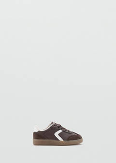 Mixed trainers with elastic lace — Chocolate 1