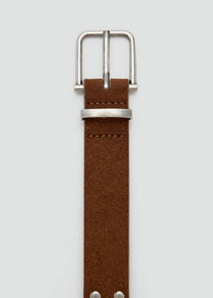 Stud leather belt — Brown 3