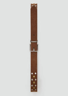 Stud leather belt — Brown 4