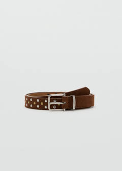 Stud leather belt — Brown 1