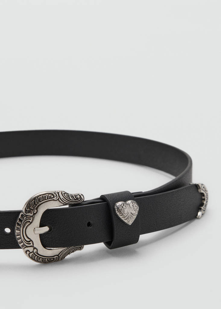 Metal detail belt — Black