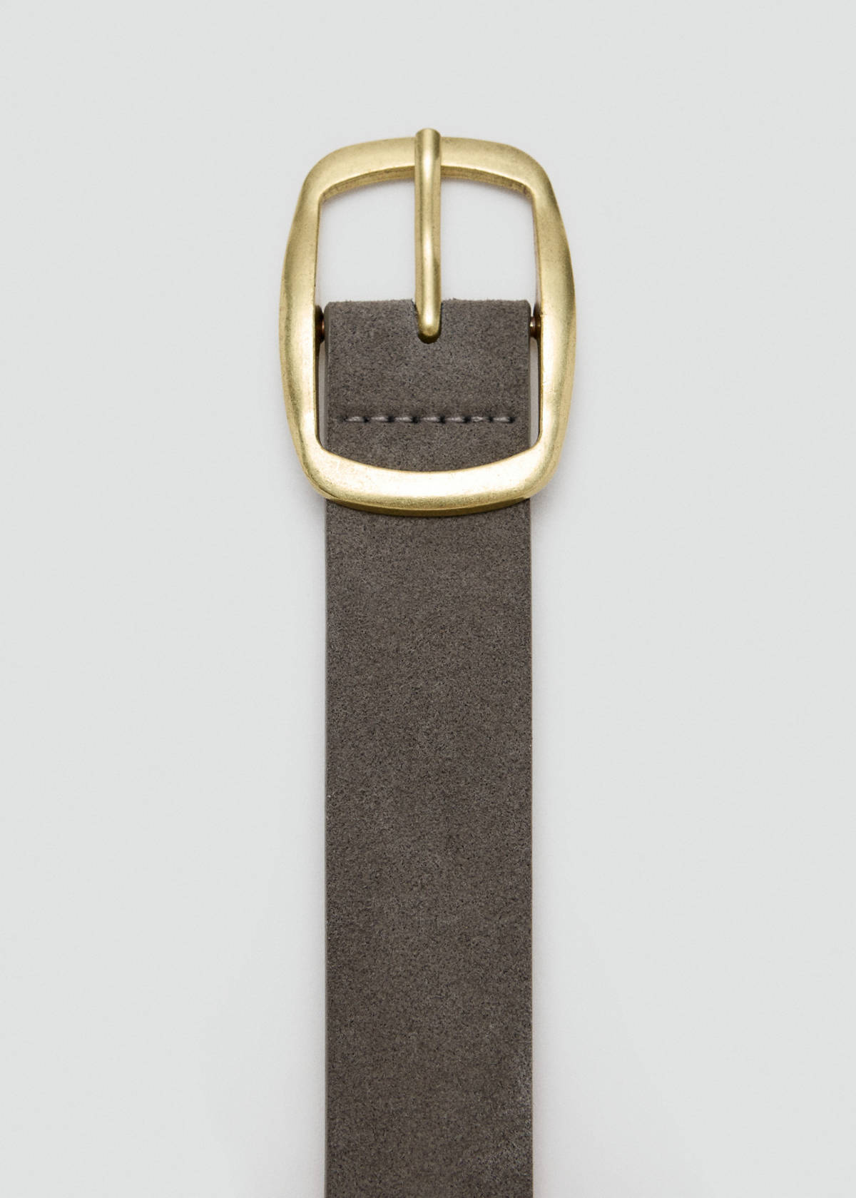 Leather belt with eyelets — Grey