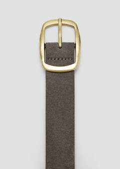 Leather belt with eyelets — Grey 3