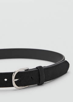 Leather fur belt — Black 2