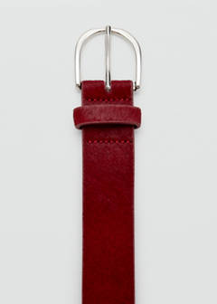 Leather fur belt — Red 3