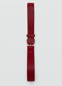 Leather fur belt — Red 4