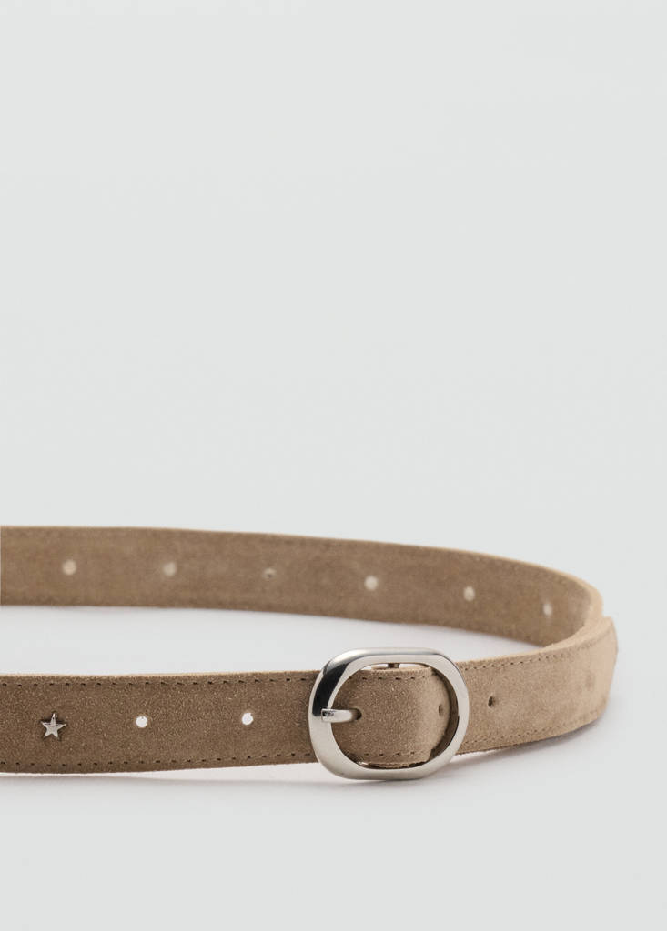 Stars leather belt — Sand