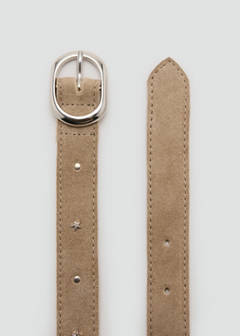 Stars leather belt — Sand 4