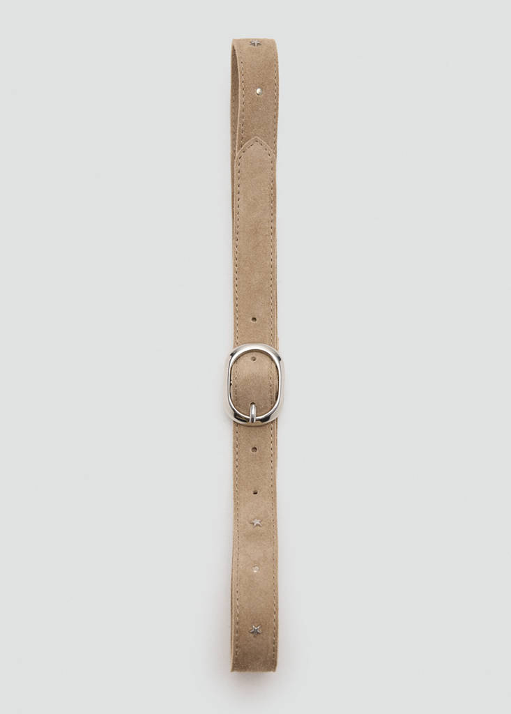 Stars leather belt — Sand