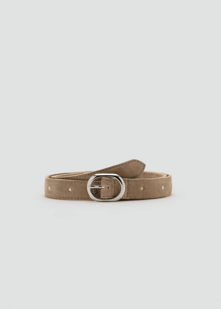 Stars leather belt — Sand