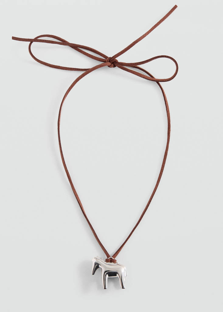 Metal pendant necklace — Silver