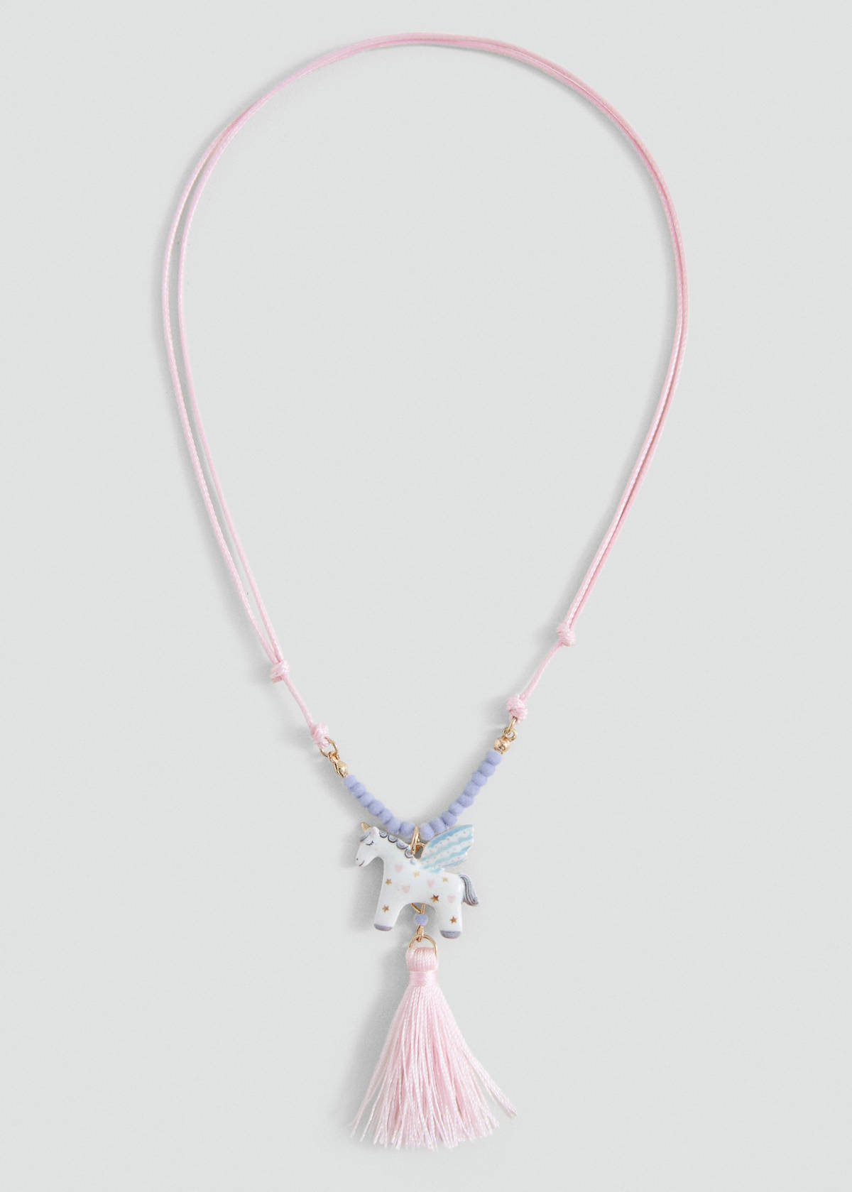 Unicorn cord necklace — Pale Pink