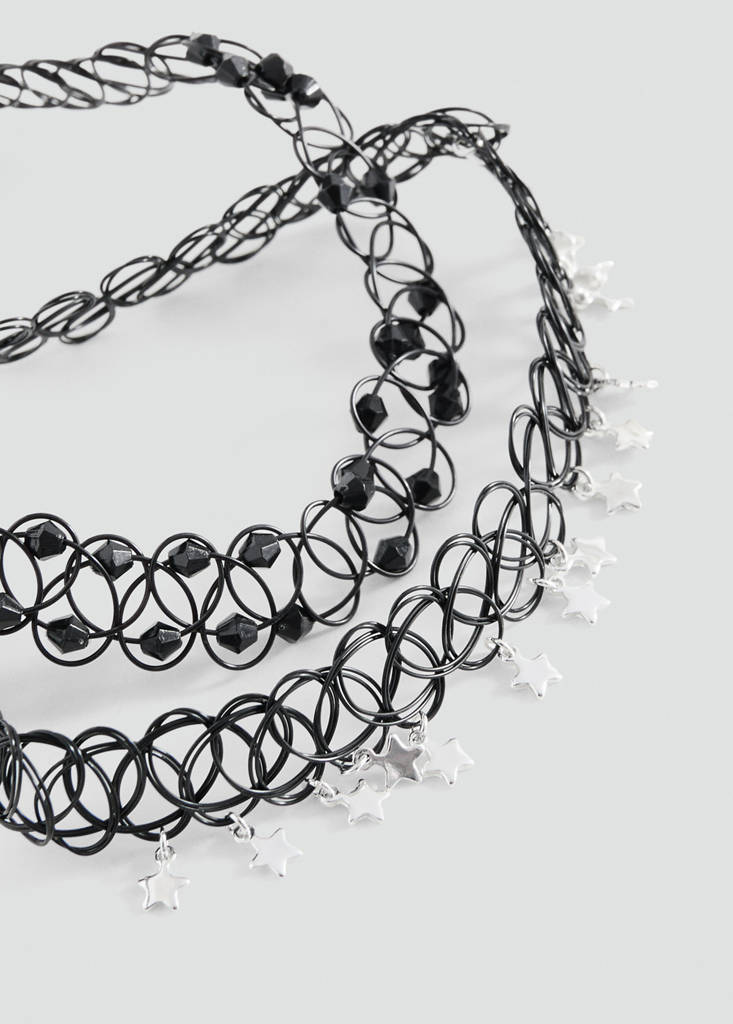 Zestaw 2 naszyjników choker czarny - Dzieci - Rozmiar uniwersalny - MANGO KIDS