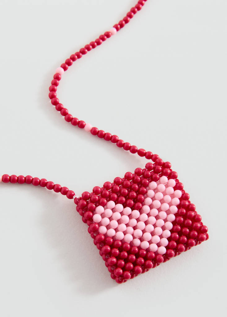 Heart pendant necklace — Pink