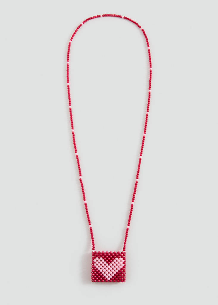 Heart pendant necklace — Pink