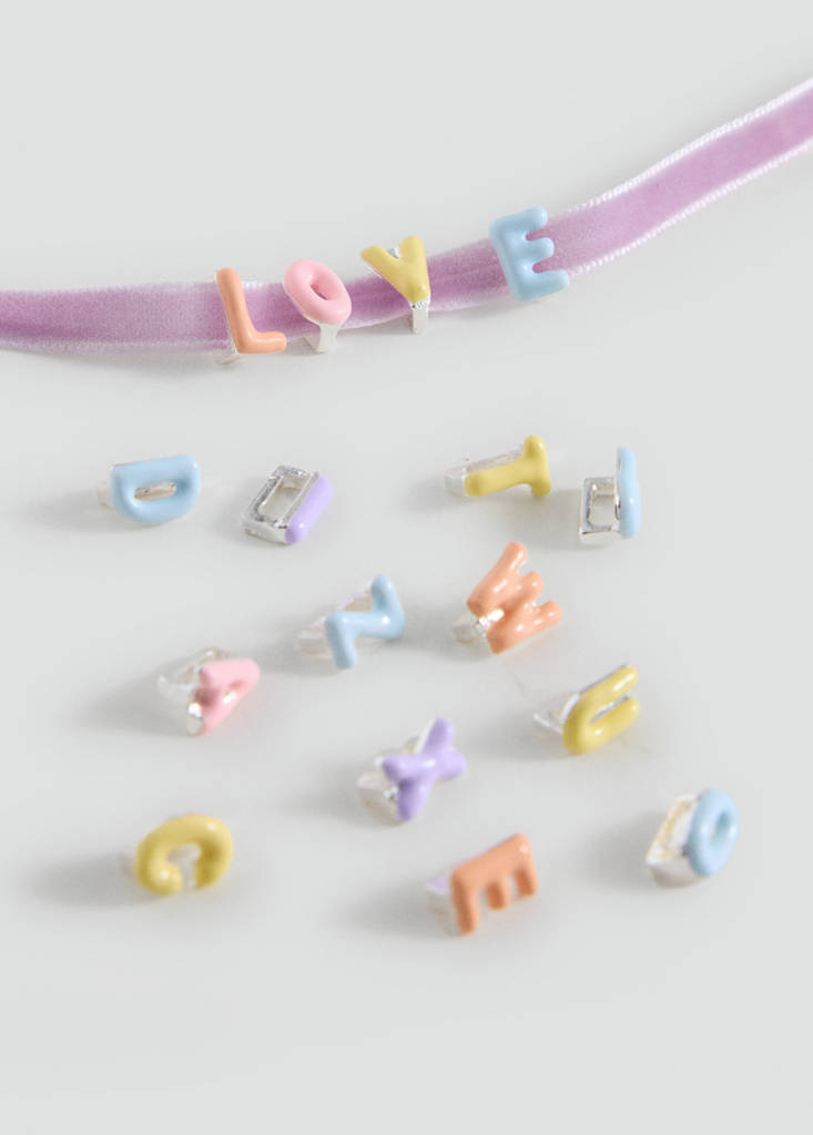 Letter choker necklace — Lilac