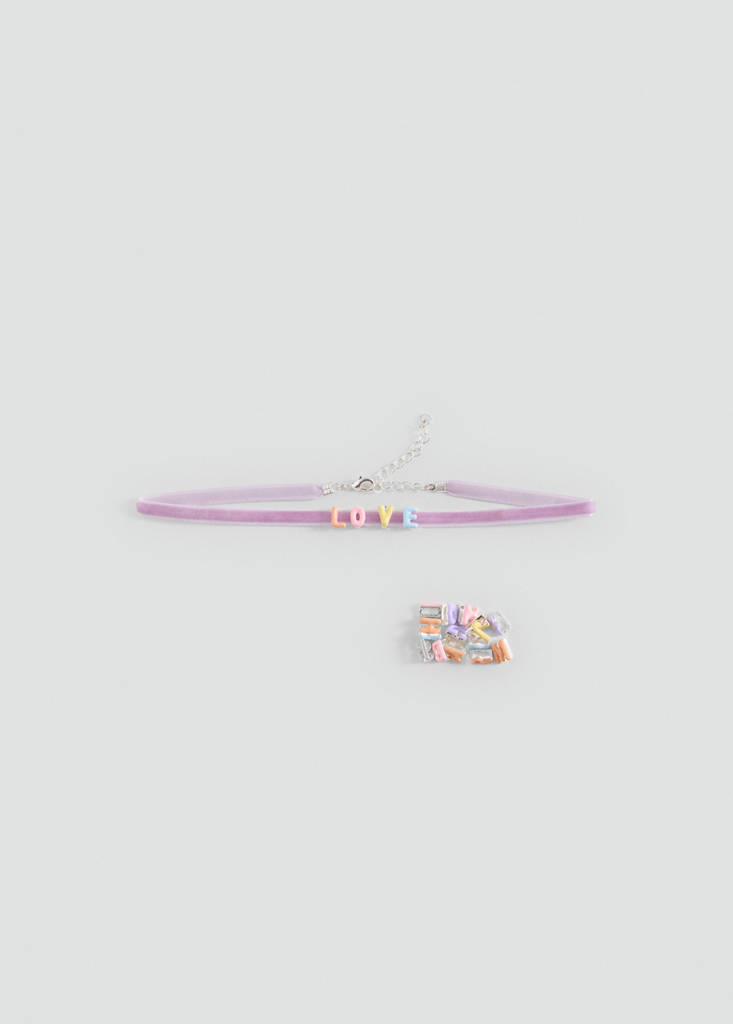 Letter choker necklace — Lilac