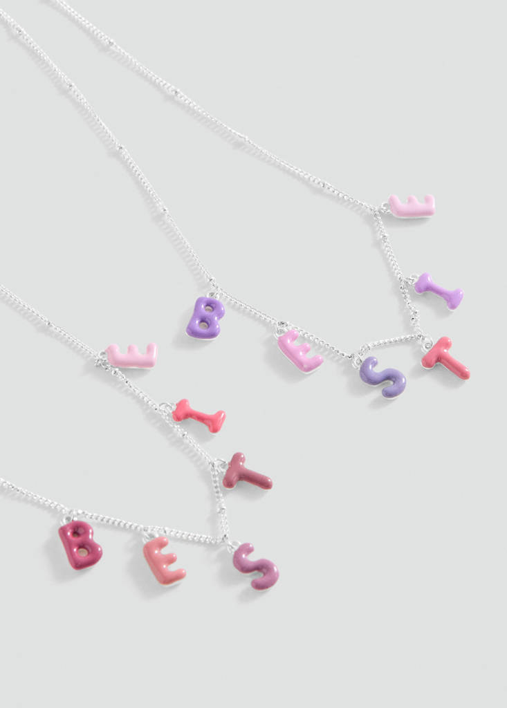 Pack of 2 letter necklaces — Silver
